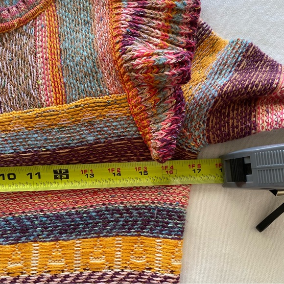 Pilcro Anthropology Ruffled Sweater Size XS Multi-Color Knit Boho Chic Ruffles - Picture 10 of 11